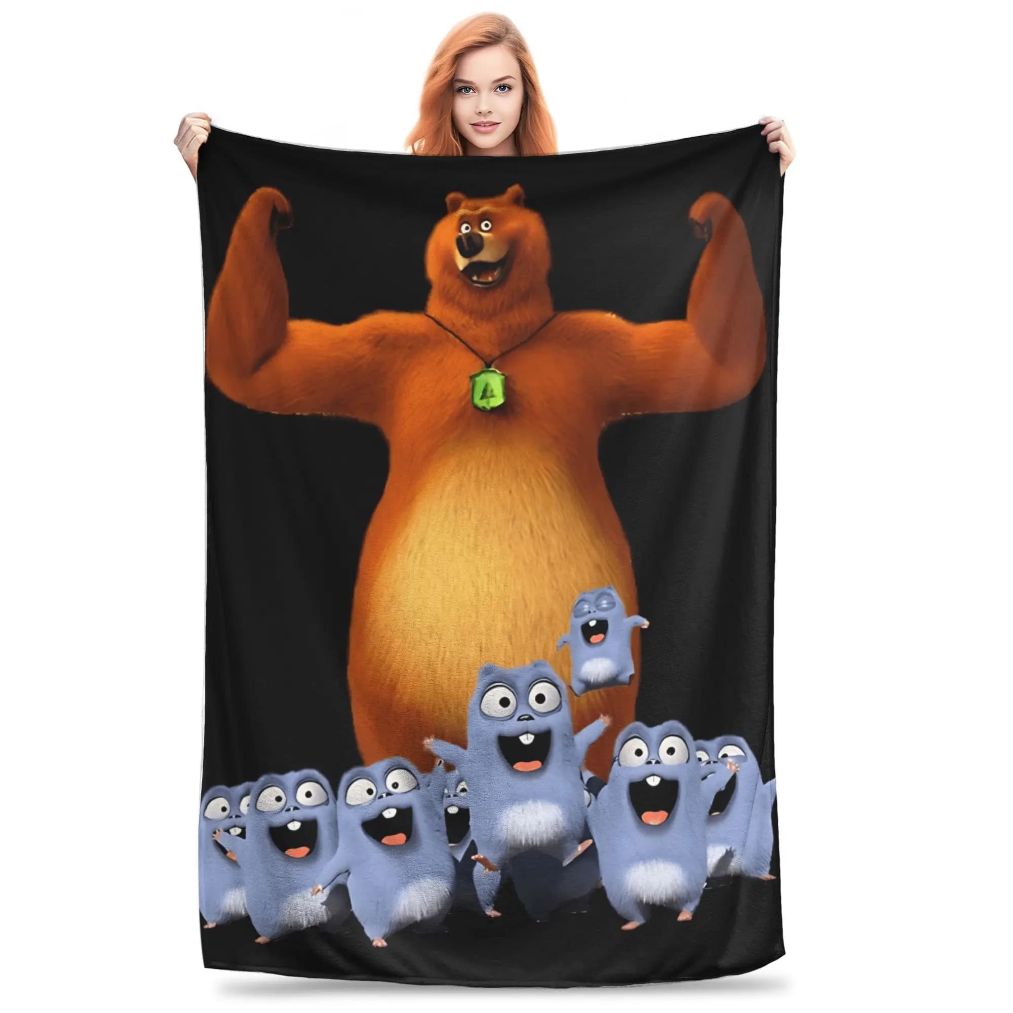 Grizzly and Lemmings Survival Journeys Blanket Warm Soft Street For Students Living Room Flannel Bedspread Bed Cover