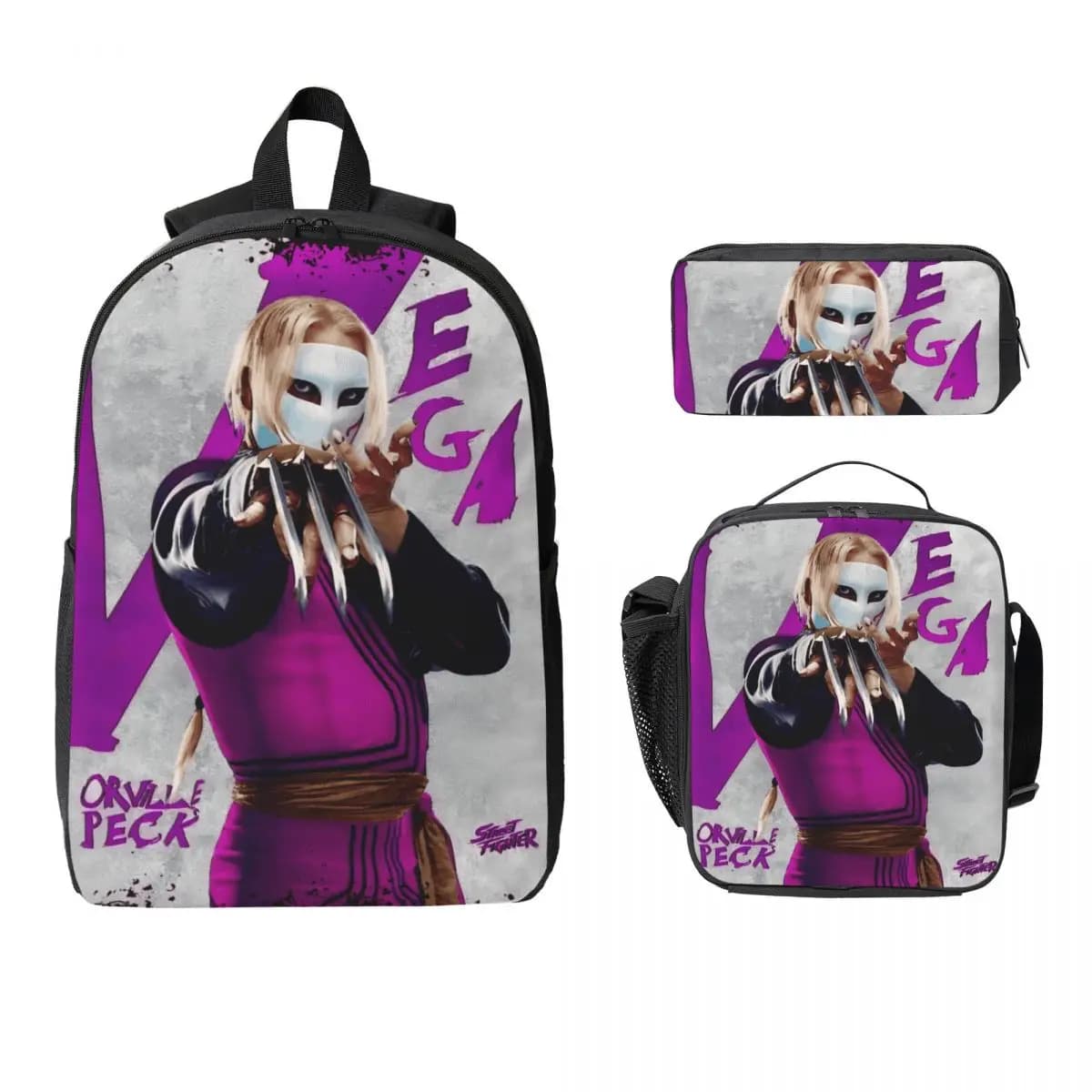 Streets Fighters Movie 2026 Theme School bags Set for Children Pencil Boxes Backpack Sets with Lunch Box For School Knapsack