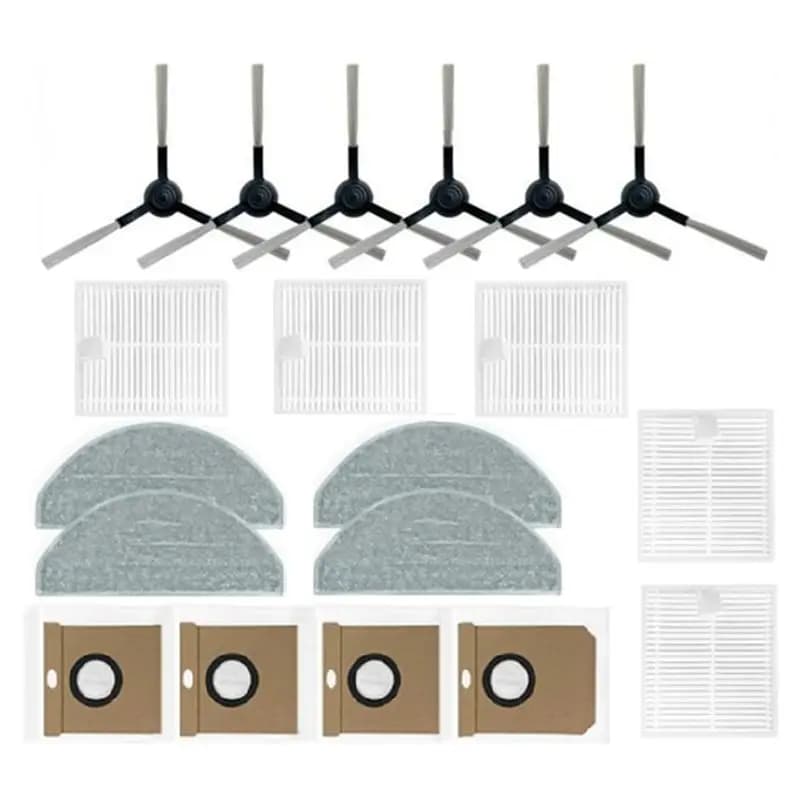 A76I-19PCS For Roidmi Eve CC / SDJ12RM Robot Vacuum Cleaner Side Brush Hepa Filter Mop Cloth Dust Bag Replacement Parts