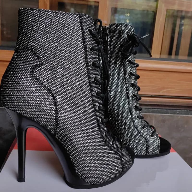2025 New High Quality Women Heels Snake Ankle Boots platform Ladies Shoes Slipery Sole For Latin Dancing Sexy Stilettos Booties