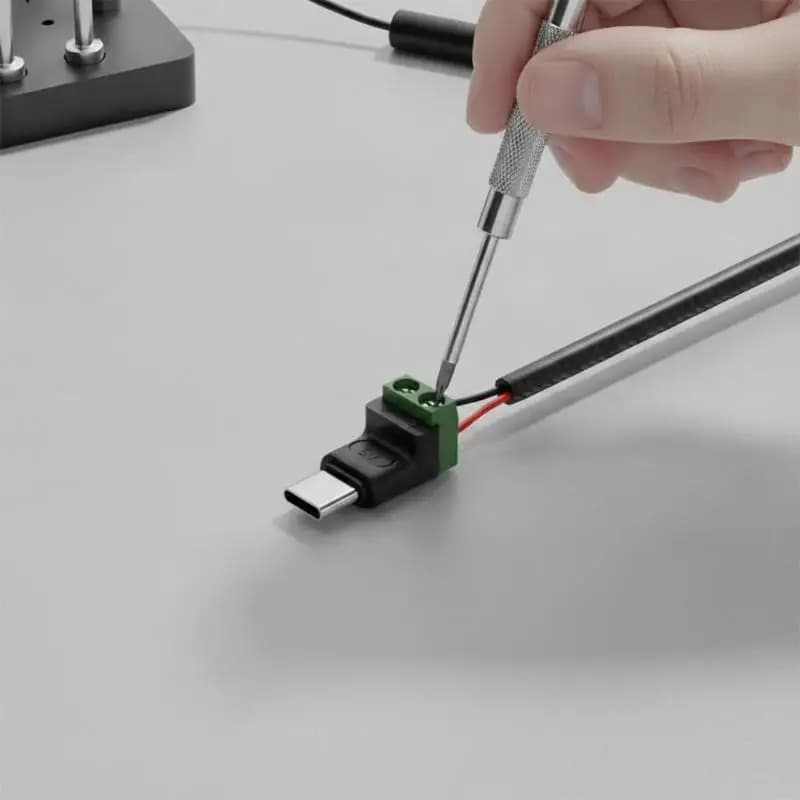 Solderless Type C Micro USB to 2PIN Terminal Adapter Perfect for LED Strip Wiring & Lighting Modification