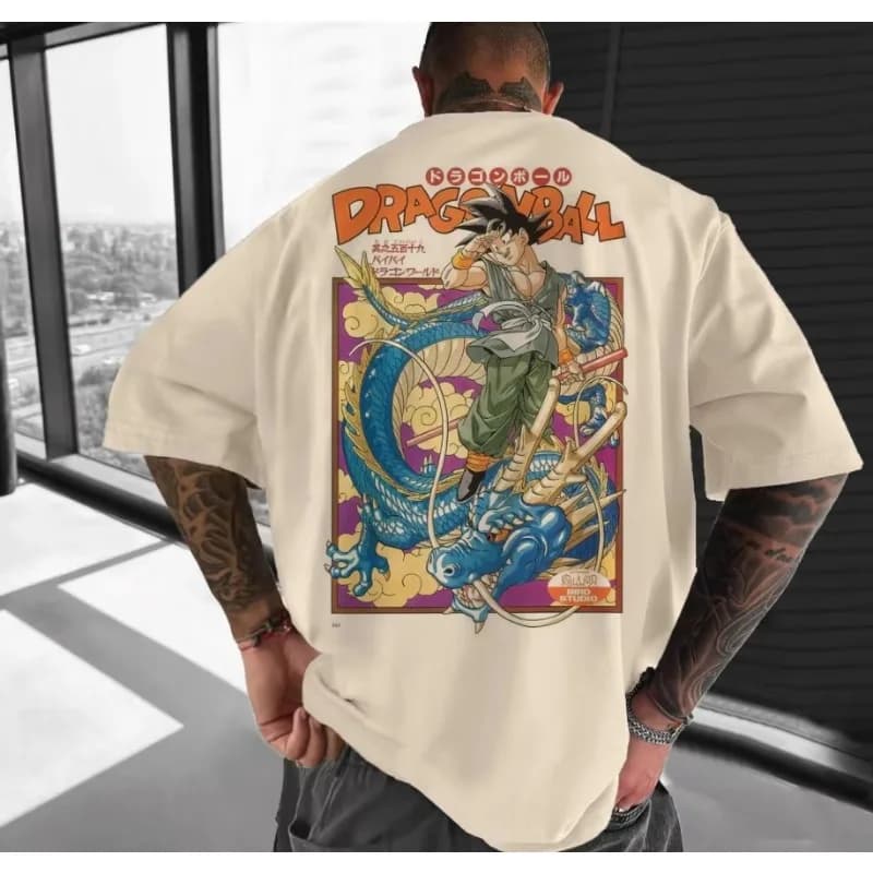 Dragon Ball CollaborationT-shirt anime da uomo 2025 Estate allentata di grandi dimensioni Stampa Street Casual Top genitore-figlio per bambini
