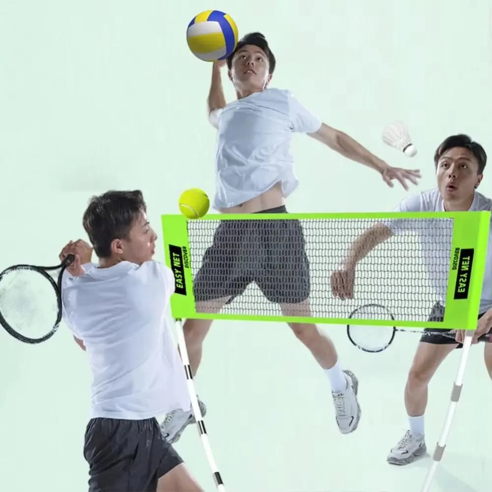 Height Adjustable Badminton Network, Easy to Fit with Transport Bag, Professional Folding Network for Volleyball and Tennis Training