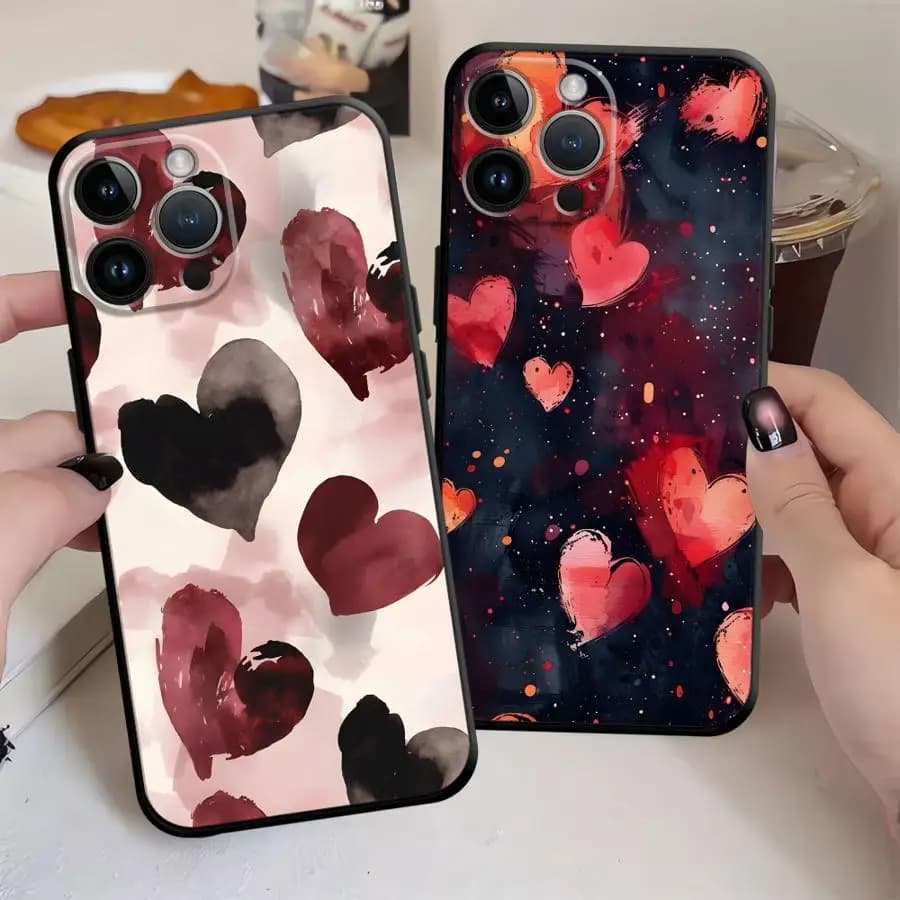 Cartoon Love Art Custodia morbida per telefono posteriore per iPhone SE 7 8 14 X XS XR 11 17Air 12 15 Plus 13 Mini 17 16 Pro Max