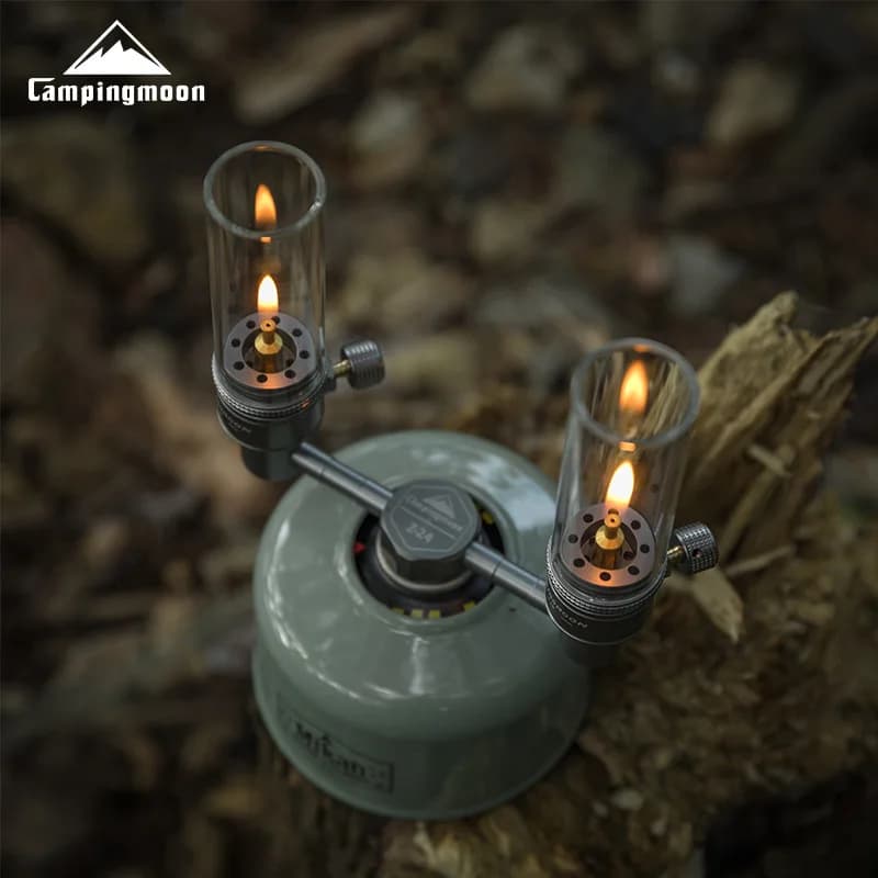 CAMPINGMOON T-1D Lampada a Gas Senza Filtro per Esterni, Luce Atmosferica da Campeggio a Tubo Dritto