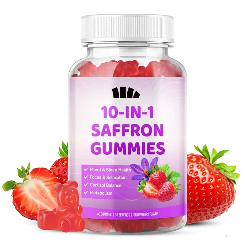 8.5 mg pure saffron supplement, 60 vegetarian capsules - 100% pure saffron extract containing vitamin C for overall health support