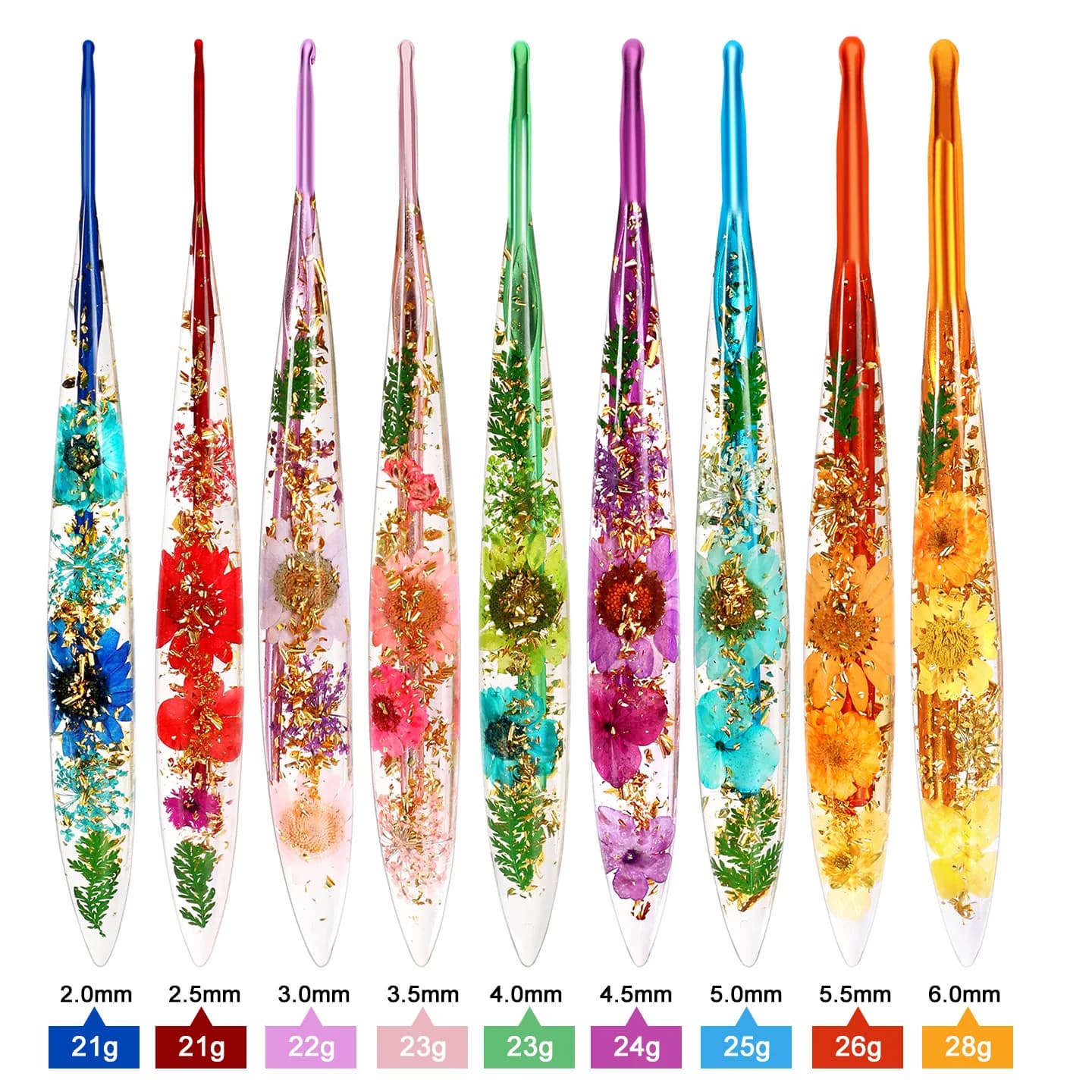 1Pcs 2.0-8.0mm Resin handle Dropper Glue Crochet Hook Weaving Tool for Crochet Hooks Knitted Sewing Needles Knitting Needles