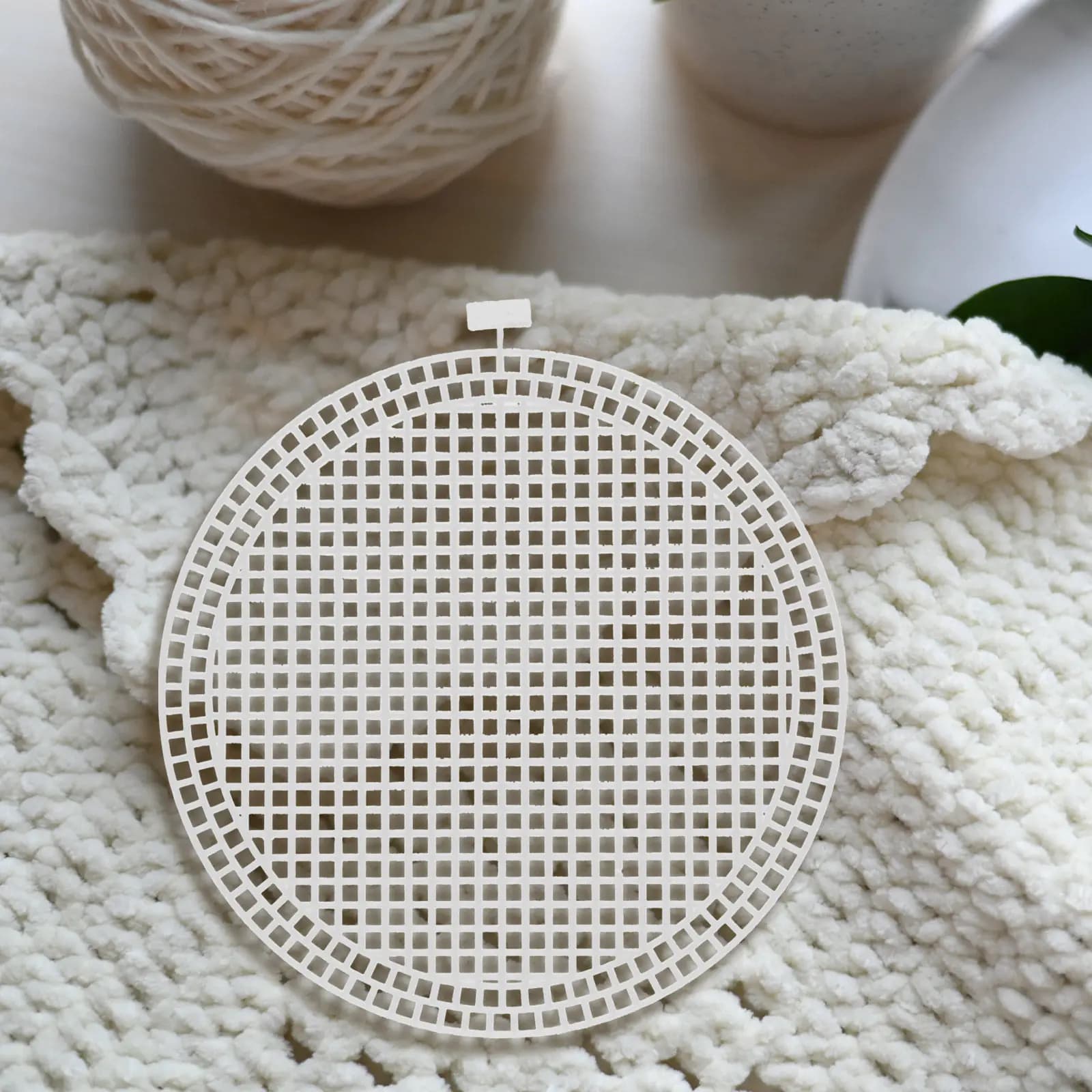 12Pcs Round Plastic Canvas Sheets 6.68 Inch Crochet Bag Bottom Base Mesh Insert for Purse Handbag Knitting DIY Craft Projects