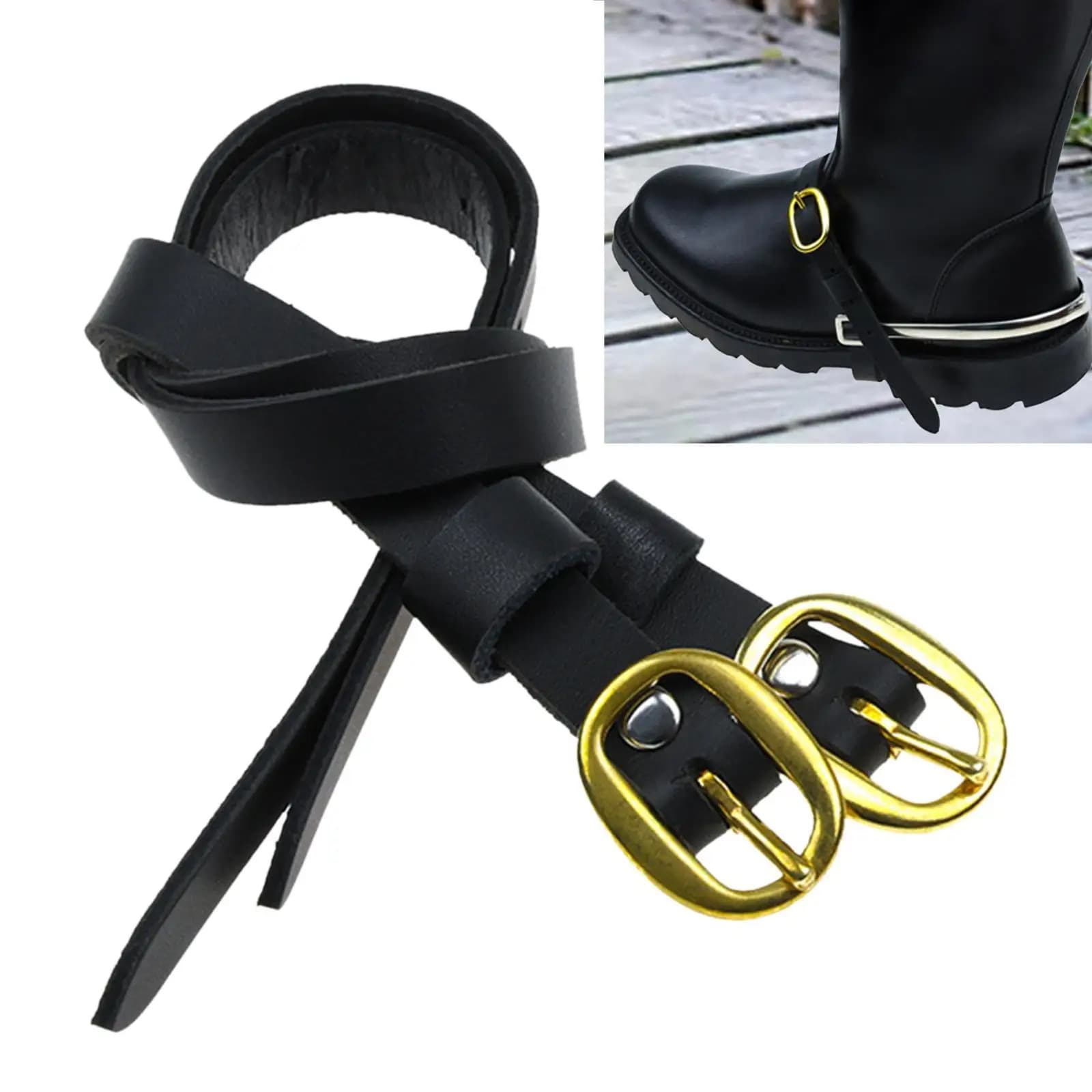Equestrian Adjustable Spur Straps for Boots PU Leather Horse Sport Girl Boots Outdoor Riding Gear