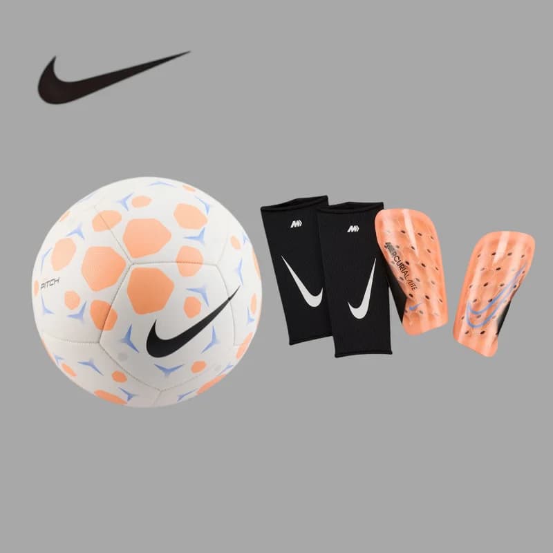Nike All Weather Combo Kit No.5 Football With M Size Wear Resistant Shin GuardsHV6249-104+DN3611-852