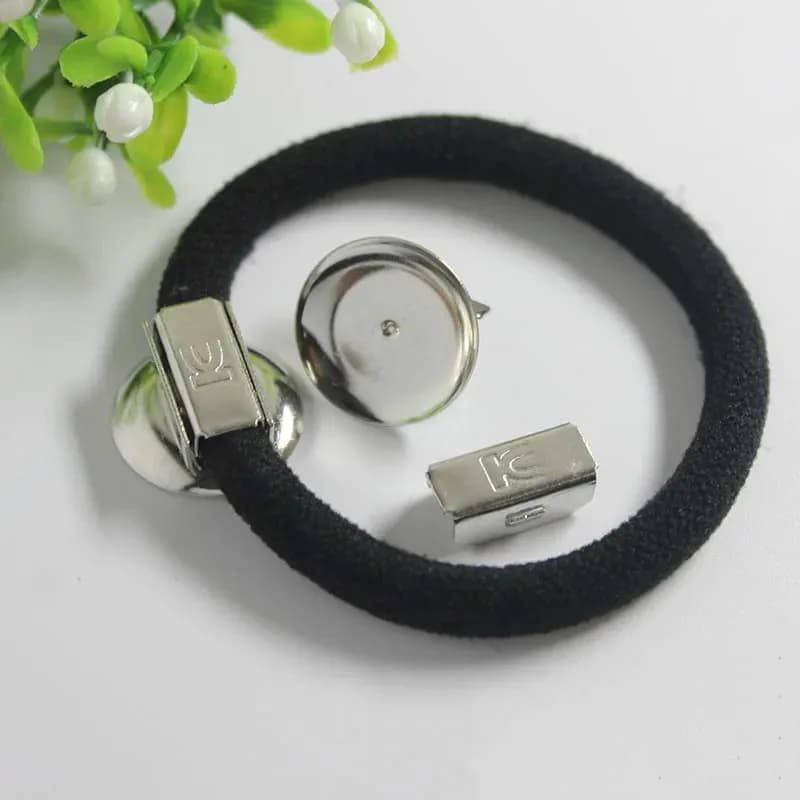 100 pcs Stripe for Hair Setting Base Without Nichel 18mm Cabochon Base Support Measuring Elastic Waist Back for Jewelry Results FAI FROM YOU