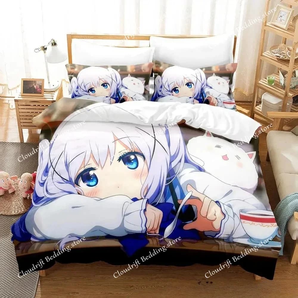 Cartoons Is the order a rabbit Printed Bedding Set Single Twin Full Queen King Size Bed Set Adult Kid Bedroom Duvet cover Sets