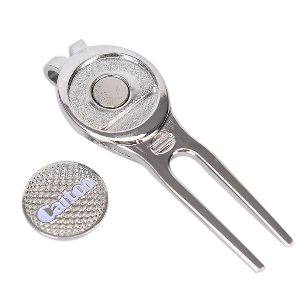 Accessories Golf Training Aids Silver Putting Green Fork Zinc alloy Ball Fork Golf Marker Pitch Golf Pitchfork Golf Divot Tool