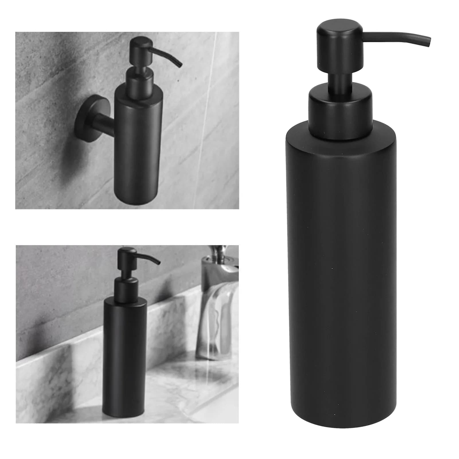 Dispenser di sapone sottile per bottiglia di lozione nera in acciaio inossidabile 304 per bagno Home Hotel Dispenser di sapone sottile Dispenser di sapone per hotel