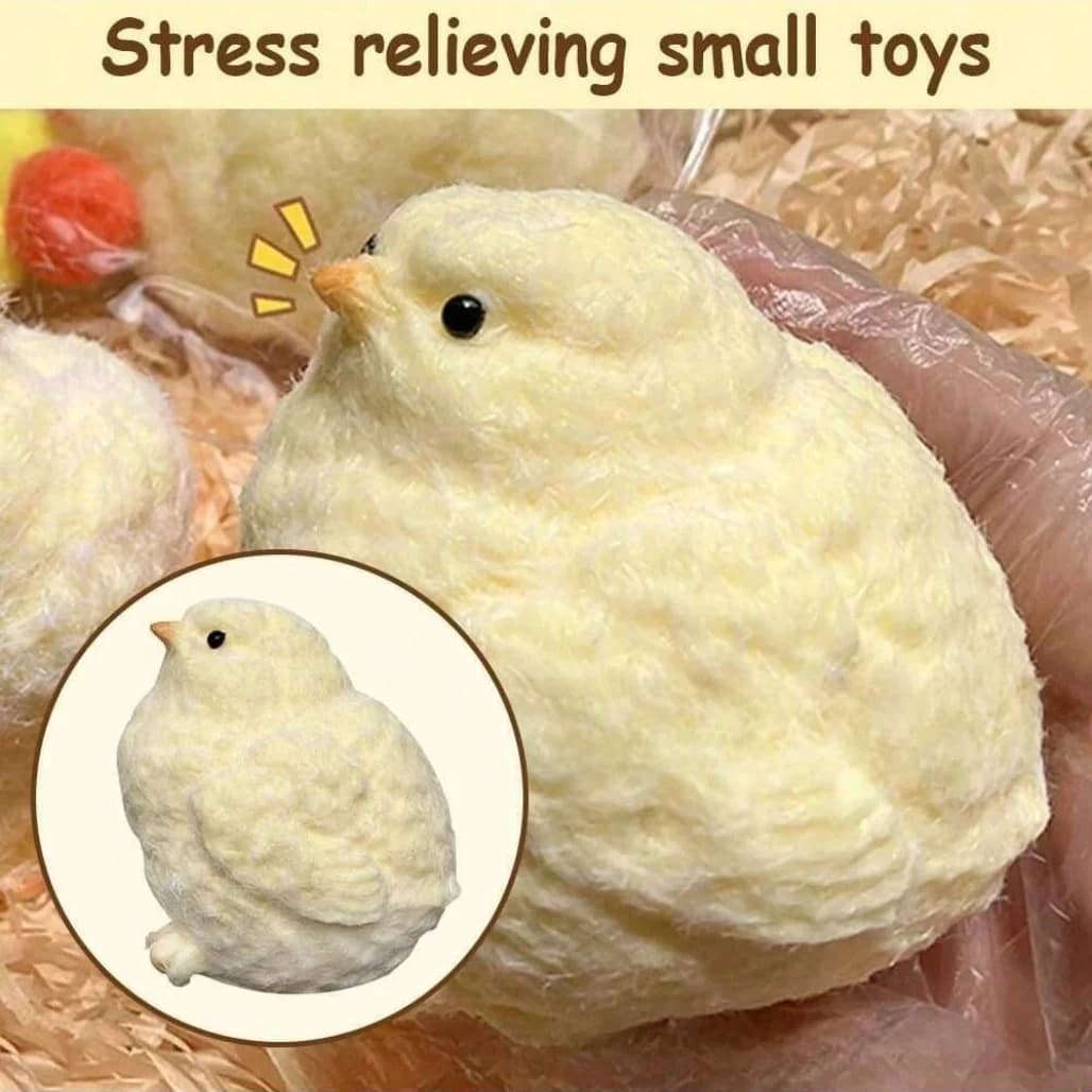 Giocattolo Squishy a Forma di Pulcino, Giocattolo Antistress Divertente per l'Ufficio, Gioco Sensoriale a Lenta Risalita per Adulti e Bambini