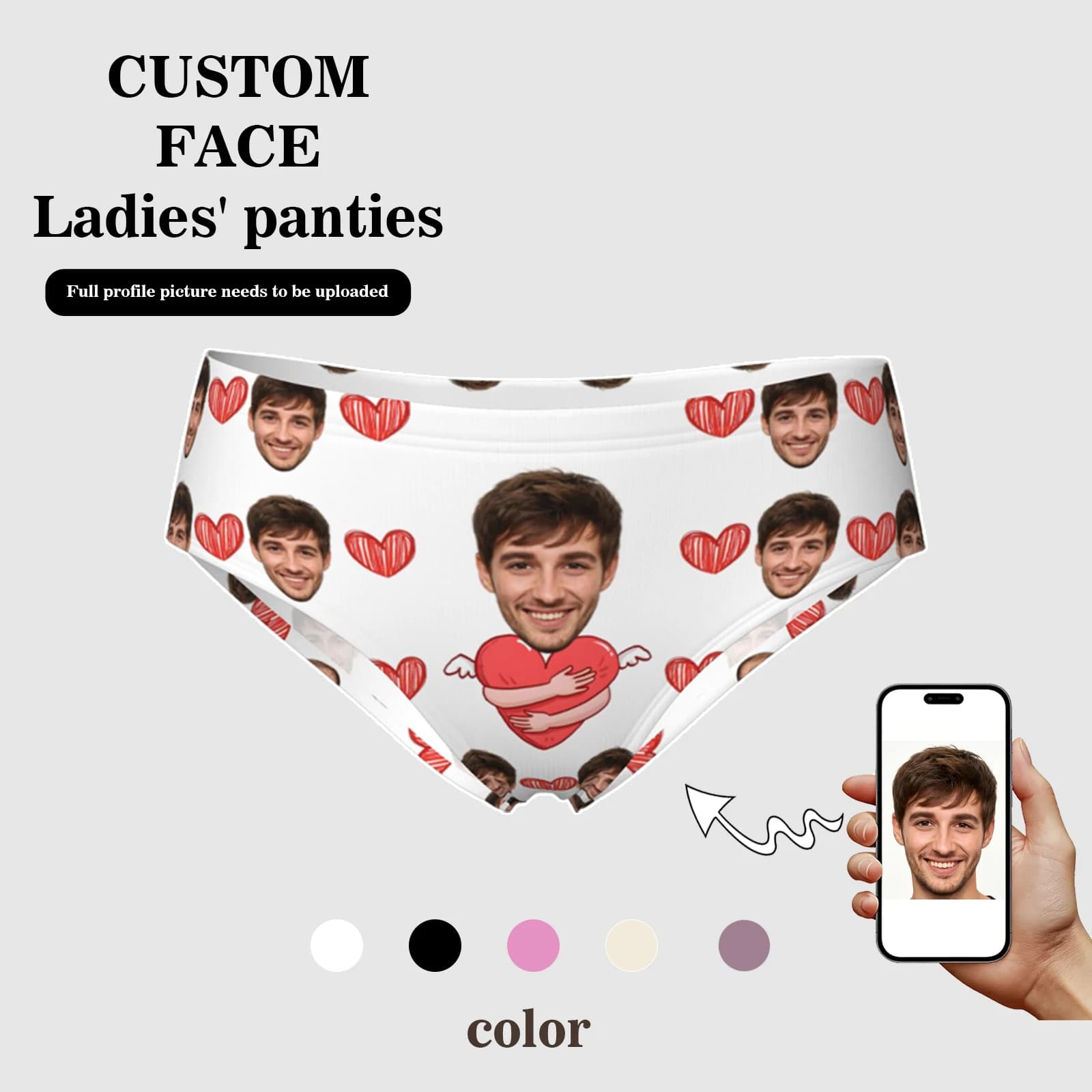 Customized personalized facial photo lingerie for women Valentine's Day gift lingerie breathable and comfortable