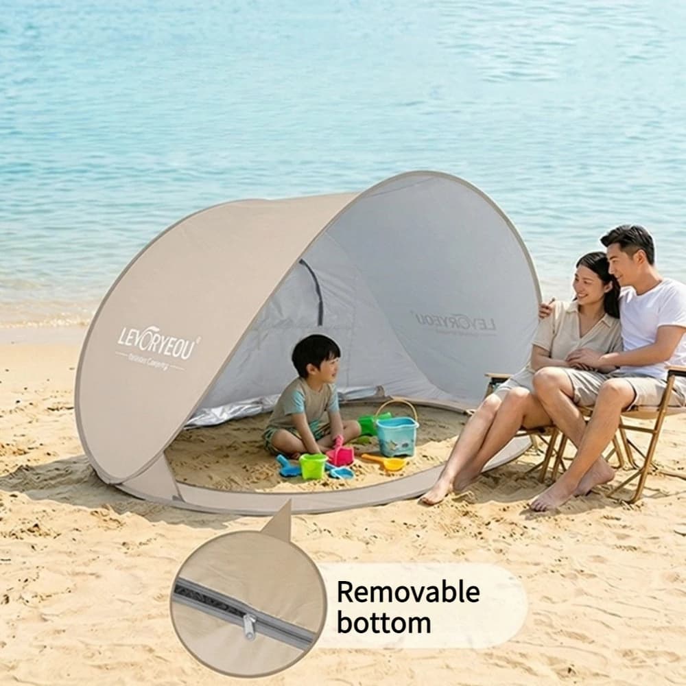 Outdoor Portable Folding Beach Tent Seaside Automatic Sunscreen Children Folding Simple Quick-opening Sunshade Canopy Bottomless