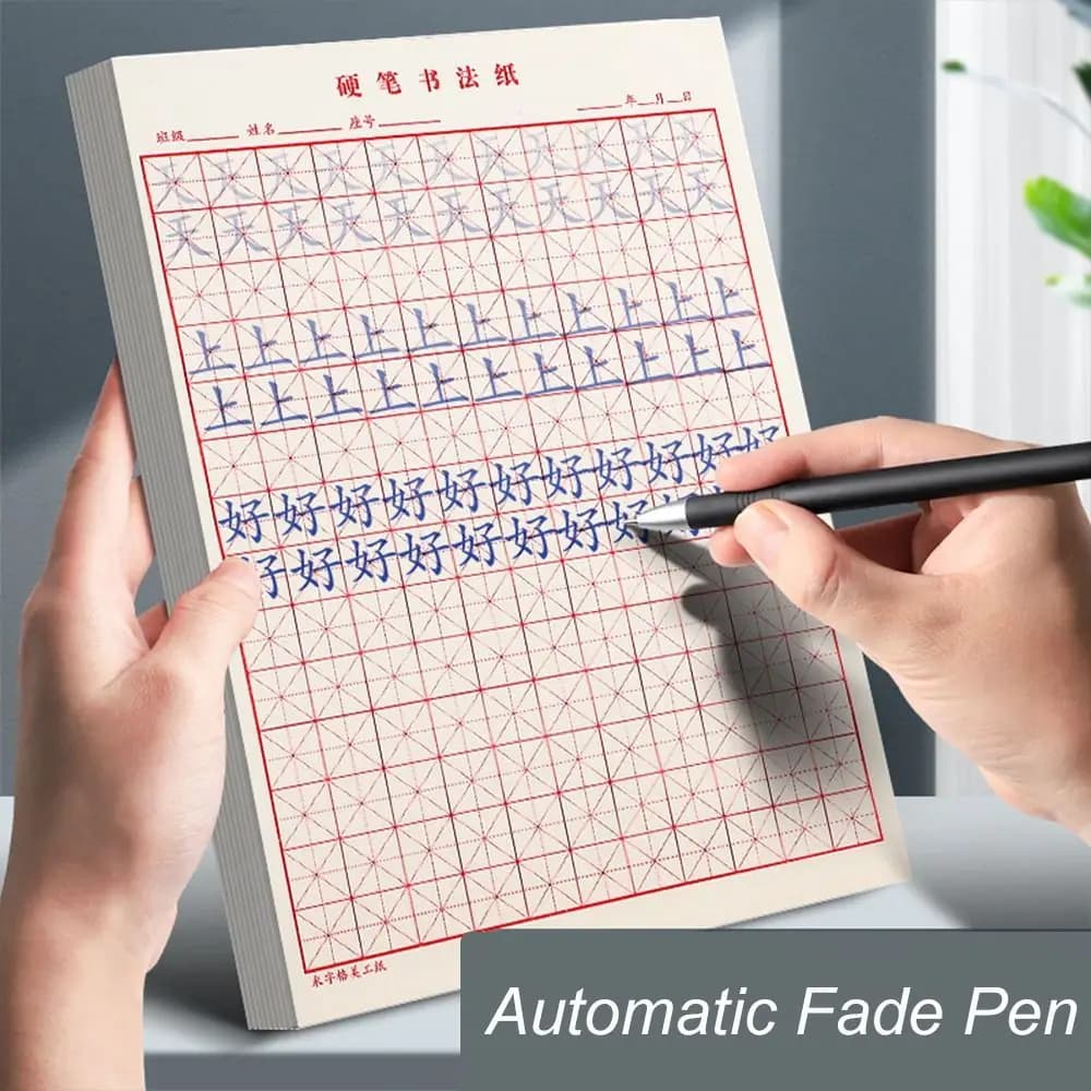 7pcs/set Blue Ink Automatic Fade Pen Kit Handwriting Refill Calligraphy Magic Pens 0.5mm Invisible Ink Disappearing Pen