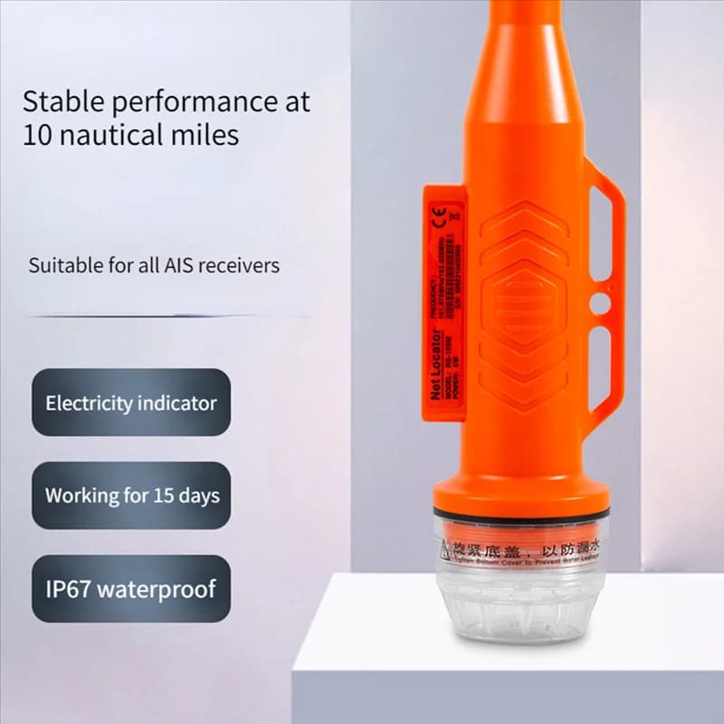 MEOF RS109M Strumento di posizione della rete per barche marine per il posizionamento della rete da pesca con antenna Localizzatore GPS impermeabile IPX7