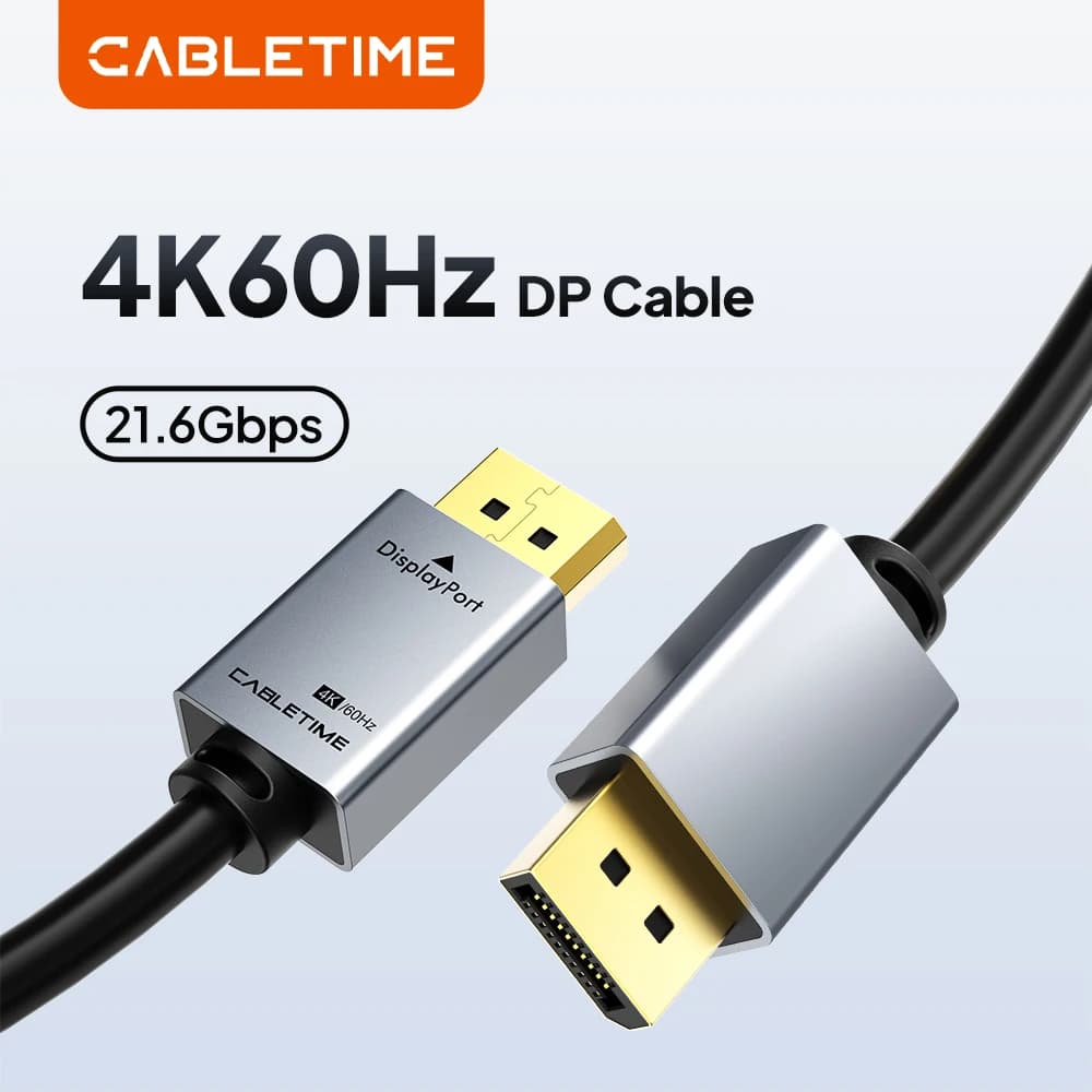 Cavo CABLETIME 4K 60Hz DP Cavo DisplayPort Cavo da DP a DP Supporta HDTV Proiettore PC per MacBook Pro Cavo Display Port