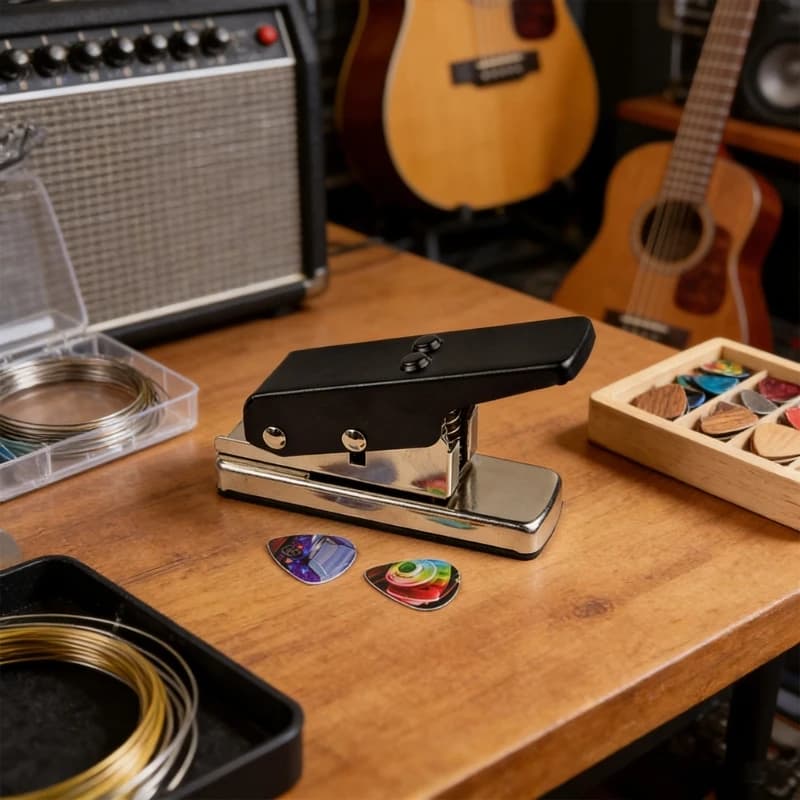 Taglia plettri per chitarra dimensioni compatte, adatto per realizzazione plettri, ideale per musicisti in viaggio