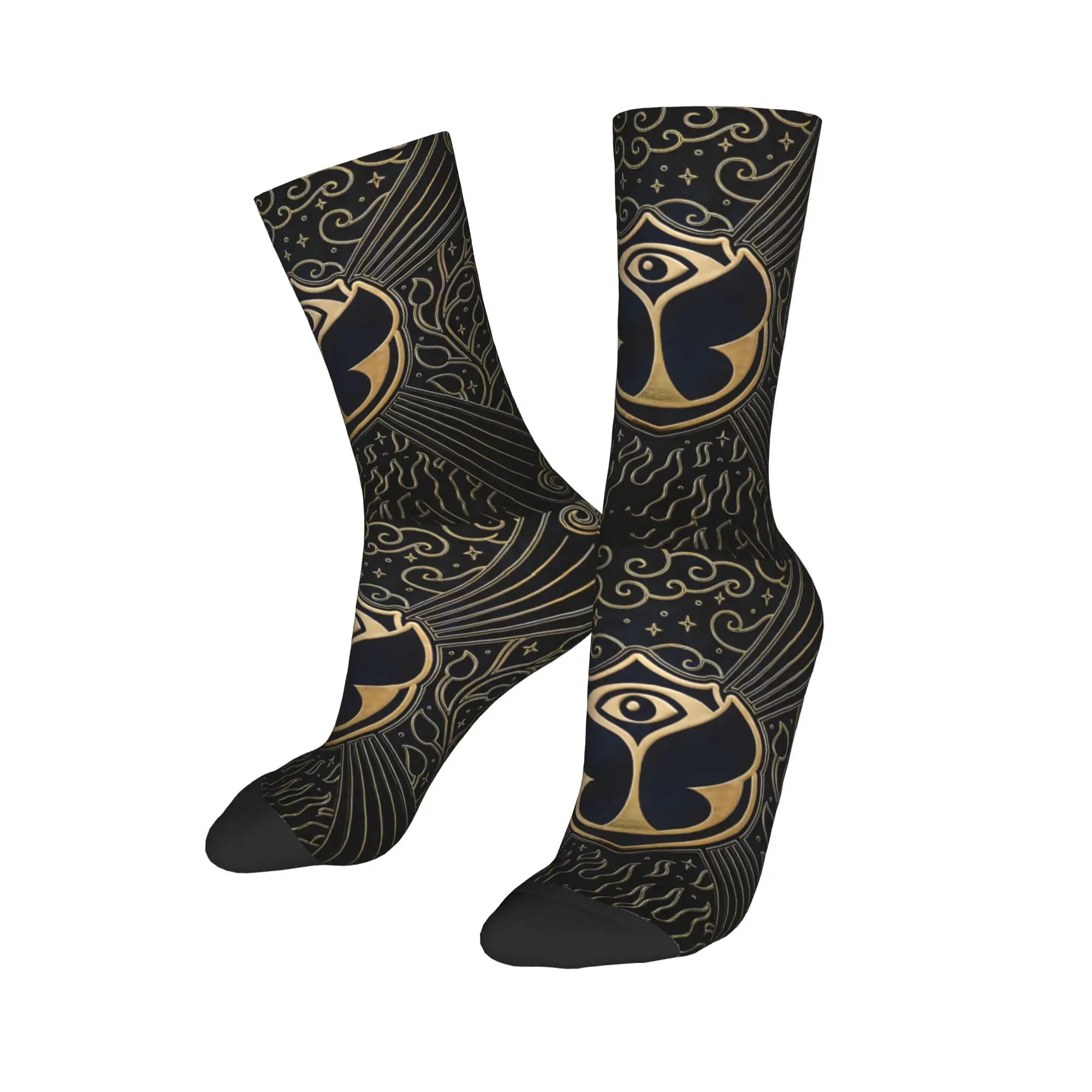 Calzini personalizzati Tomorrowland Metalic da uomo e da donna, calzini unisex divertenti per danza elettronica, primavera, estate, autunno, inverno