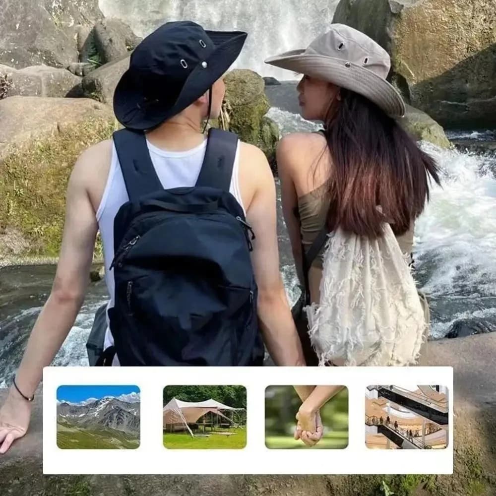Cappello alla Moda Stile Bucket, Protezione Solare, Regolabile, Anti-UV, Impermeabile, per Pesca, Spiaggia e Sport all'Aperto
