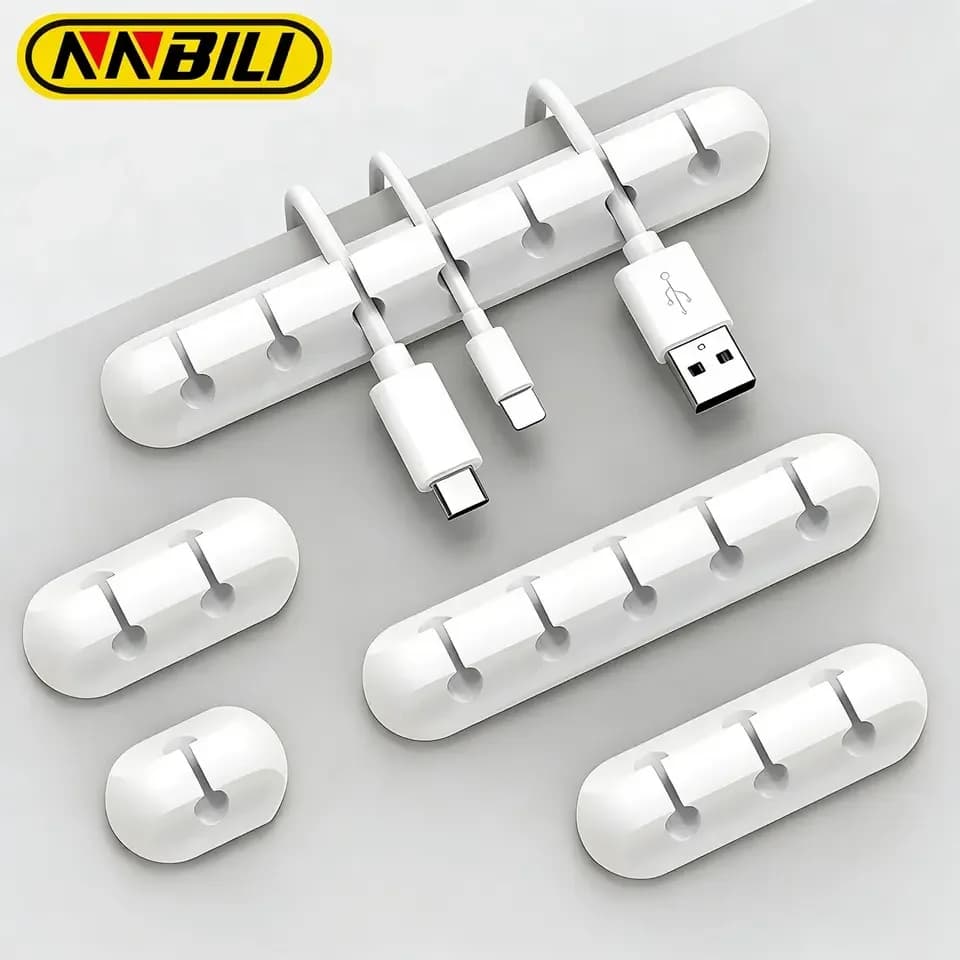 1/3/5/7Hole Cable Cord Wire Organizer Silicone USB Cable Winder Management Clips Self Adhesive for Mouse Keyboard Headset 202192