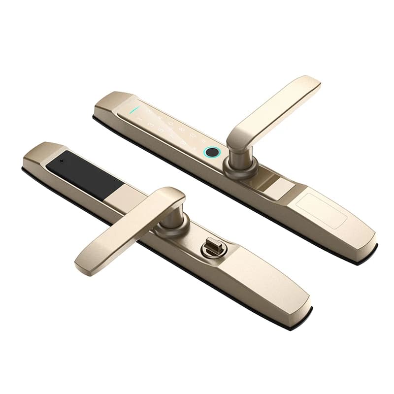 Serratura per impronte digitali Tuya Smart Home in lega di zinco con codice scheda IC APP Tuya Wifi Serratura per porta scorrevole in alluminio elettronica intelligente senza chiave