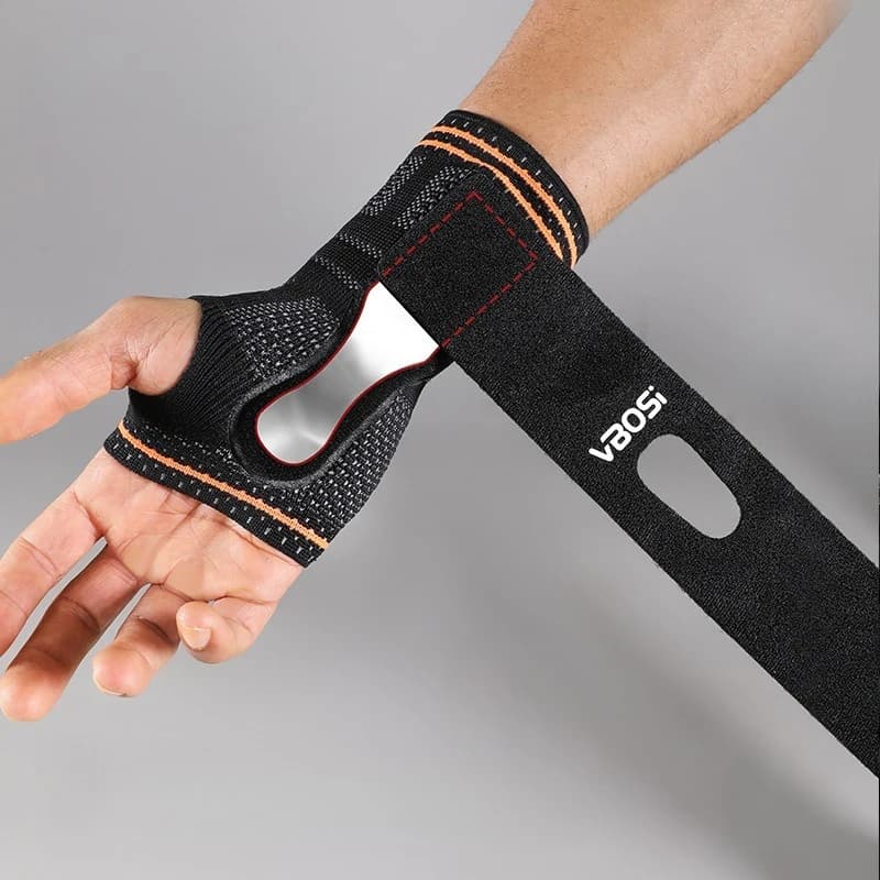Supporto per Polso Regolabile con Stabilizzatore in Metallo Rimovibile e Cinghie per Uomo e Donna, Mano Destra e Sinistra
