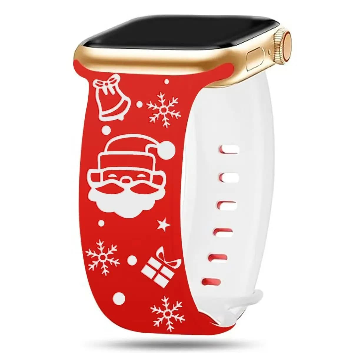 Nuovo design cinturino natalizio per Apple Watch Ultra 3/2/1/serie 11/10/9/8/7/6/5/SE cinturino in silicone inciso 40/41/42/44/45/46/49mm