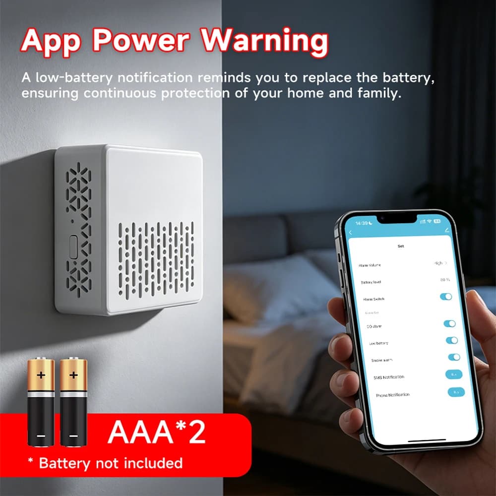 Tuya WIFI Carbon Monoxide Smoke Detector Smart Co & Smoke Sensor Smoke Fire Alarm