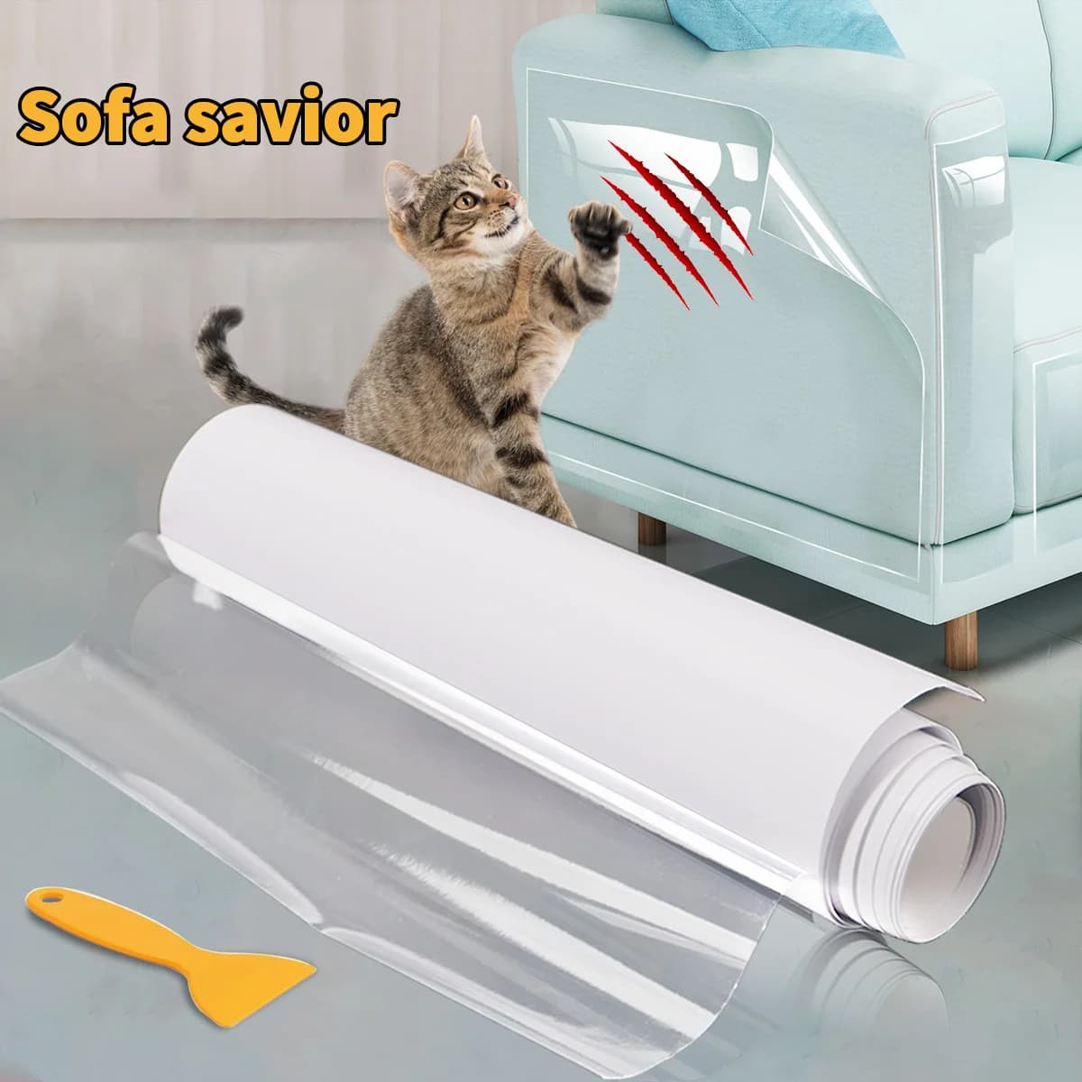 Anti-scratch bollard furniture protection for self-adhesive cats transparent for pet training sticker for sofa