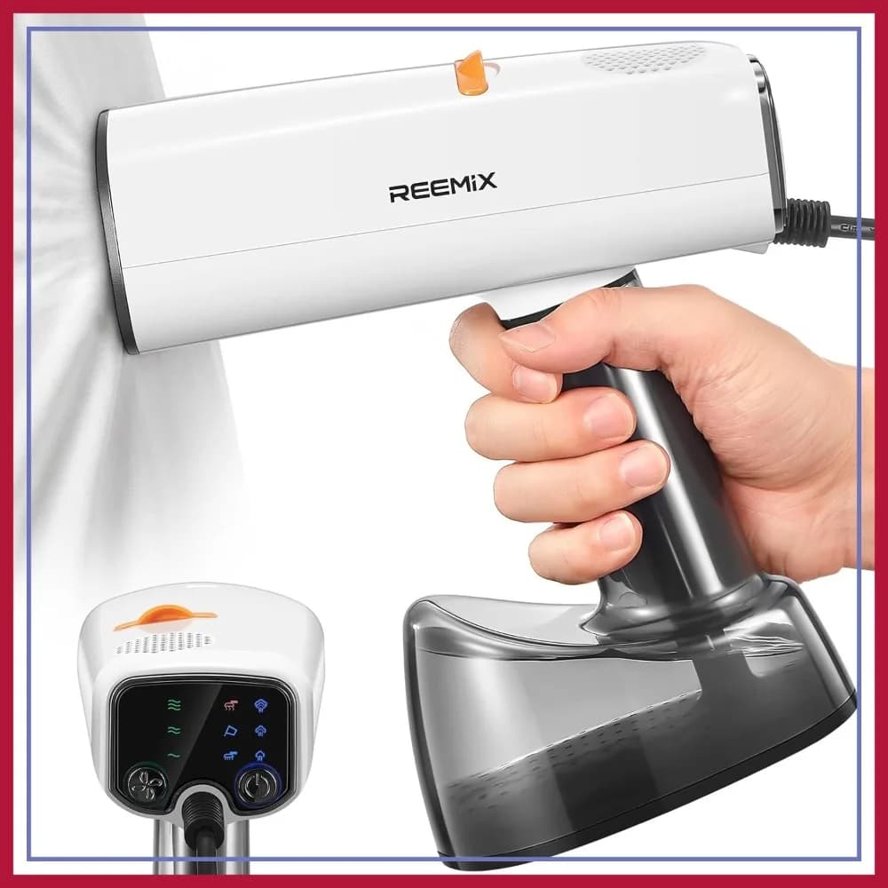 Vaporizzatore per Vestiti, Aspirapolvere a Vapore Portatile con 3 Livelli di Aspirazione 4500Pa, Display LED, Serbatoio Rimovibile da 440ML