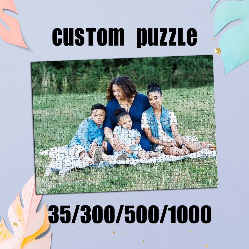 35/300/500/1000pcs Personalized Custom Photo Puzzle group photo DIY Puzzle Portrait Painting Handmade Birthday Gift