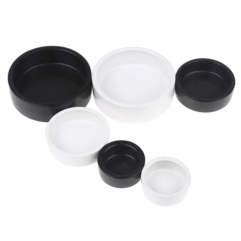 Cibo per rettili Ciotola in ceramica Piatto per mangiatoia in ceramica anti-fuga Ciotola per acqua per rettili per granchio eremita Gecko Camaleonte Serpente di mais