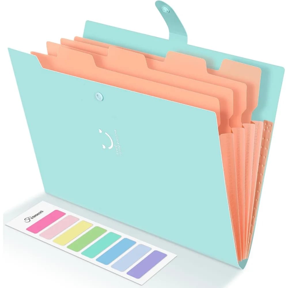 Expanding File Folder Organizer with 5 Pockets for Letter Size Documents