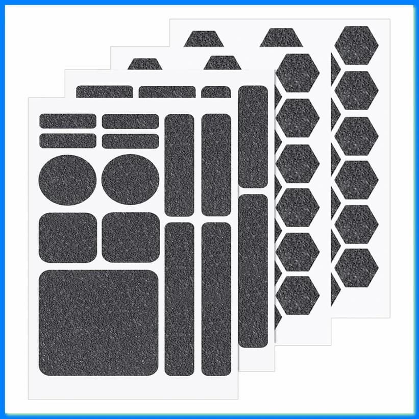 4 Pack Anti-Slip Grip Tape Stickers, Different Shapes Phone Grip Strips Reusable Pre-Cut Adhesive Decals Tablet Patches-AT35