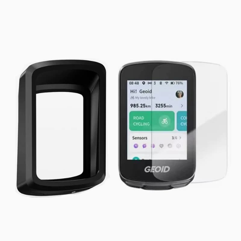 Silicone Soft Shell Protective Case Screen Protector Film Cover For GEOID CC700 / CC700 Pro GPS Computer Frame Skin Accessories
