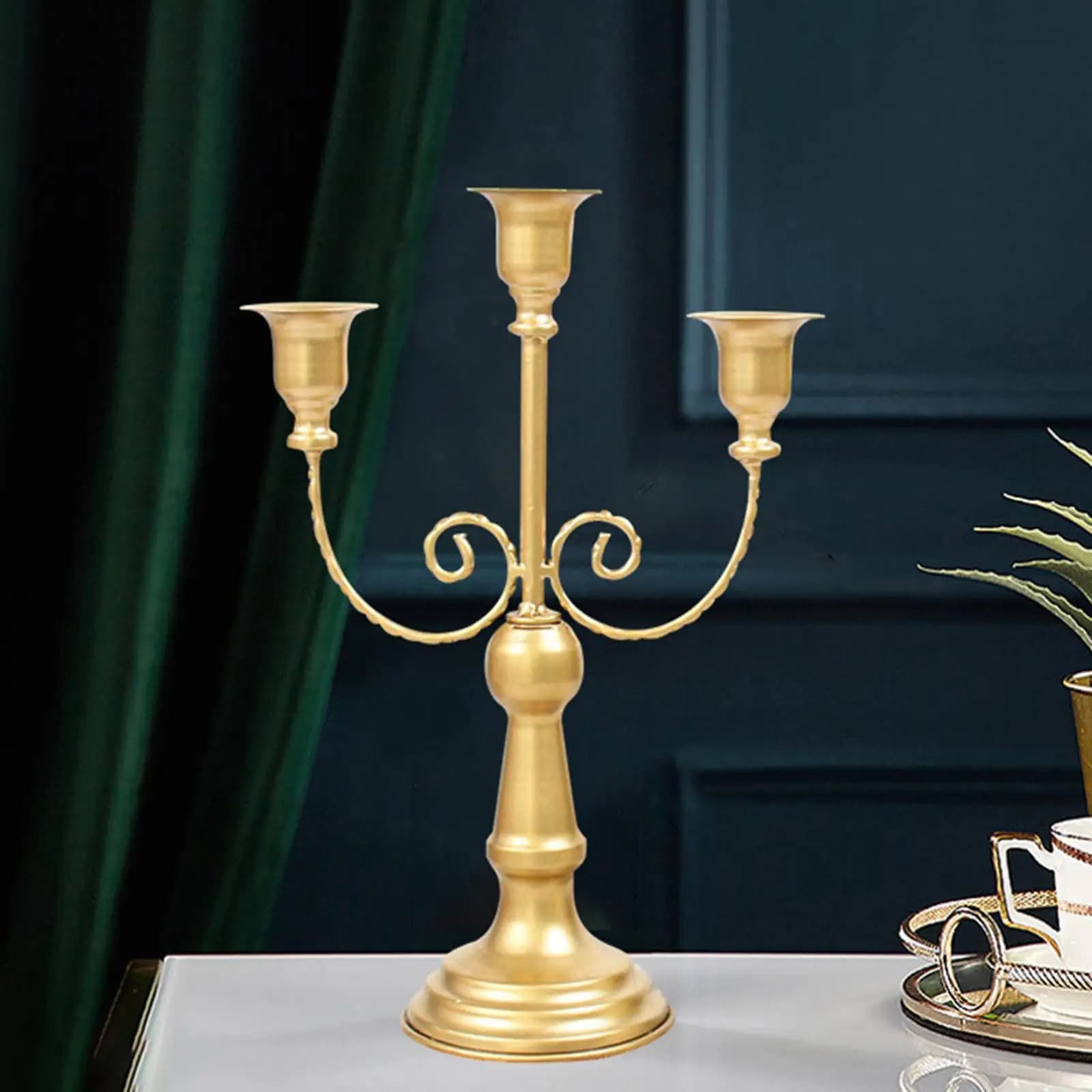 Candelabro in Metallo, Centrotavola, Portacandele per Candele Affusolate, per Feste, Casa, Festival, Matrimoni, Ringraziamento