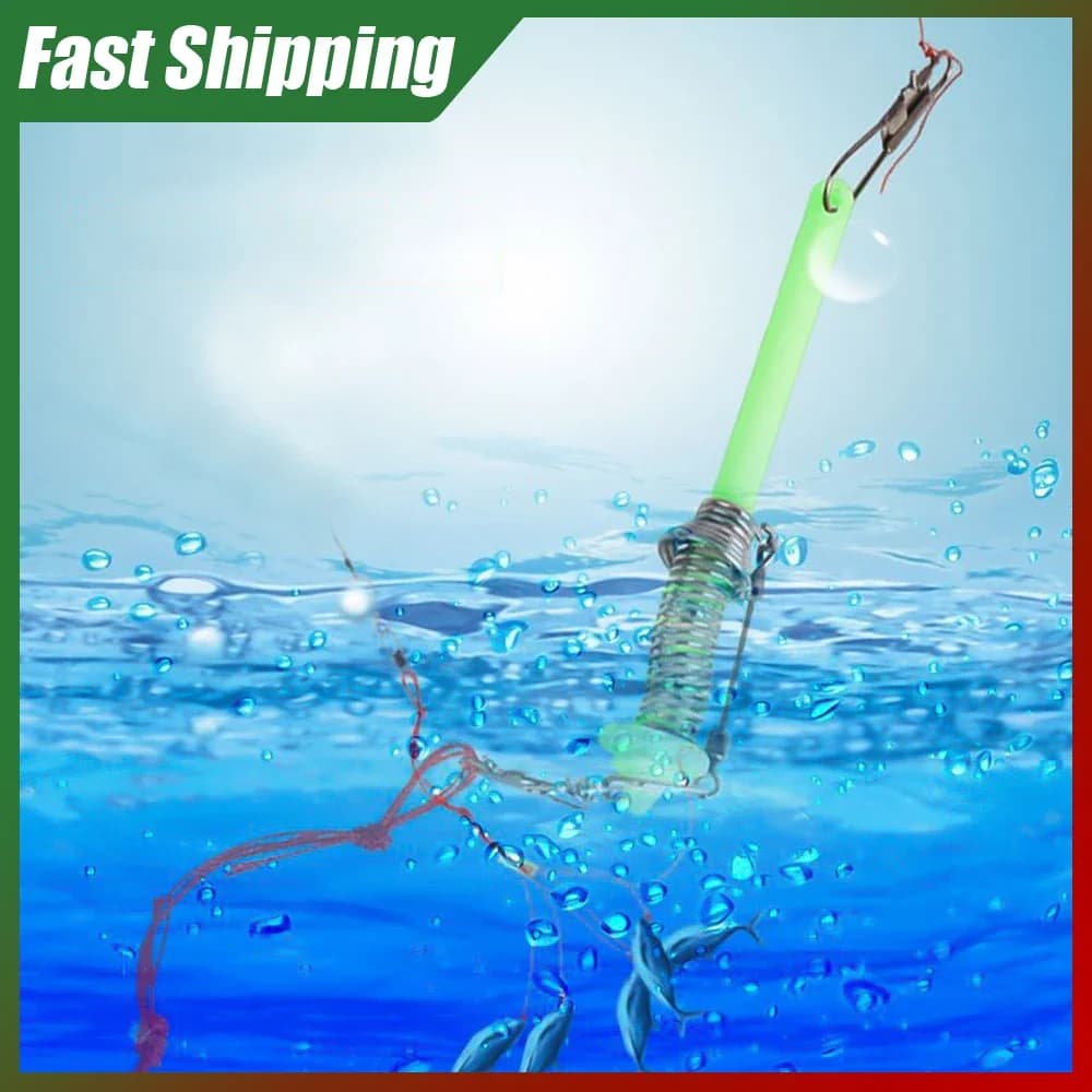 Esca per pesci automatica Attrezzatura da pesca pigra Esca Cattura catapulta Amo a molla in acciaio inossidabile Trigger automatico per amo da pesca