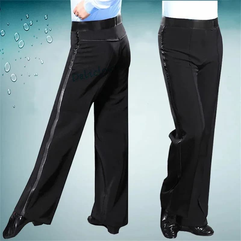 Pantaloni da ballo latino neri moderni da sala da ballo Tango Salsa Samba Pantaloni da ballo latino da competizione per uomini Bambini Ragazzi