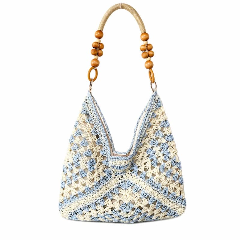 Women Straw Tote Bag Large Capacity Summer Beach Vacation Woven Shoulder Handbag Casual Commuter Bag