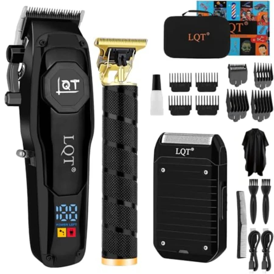 3 in 1 battery men's haircut with electric haircut with T blade and haircut machine