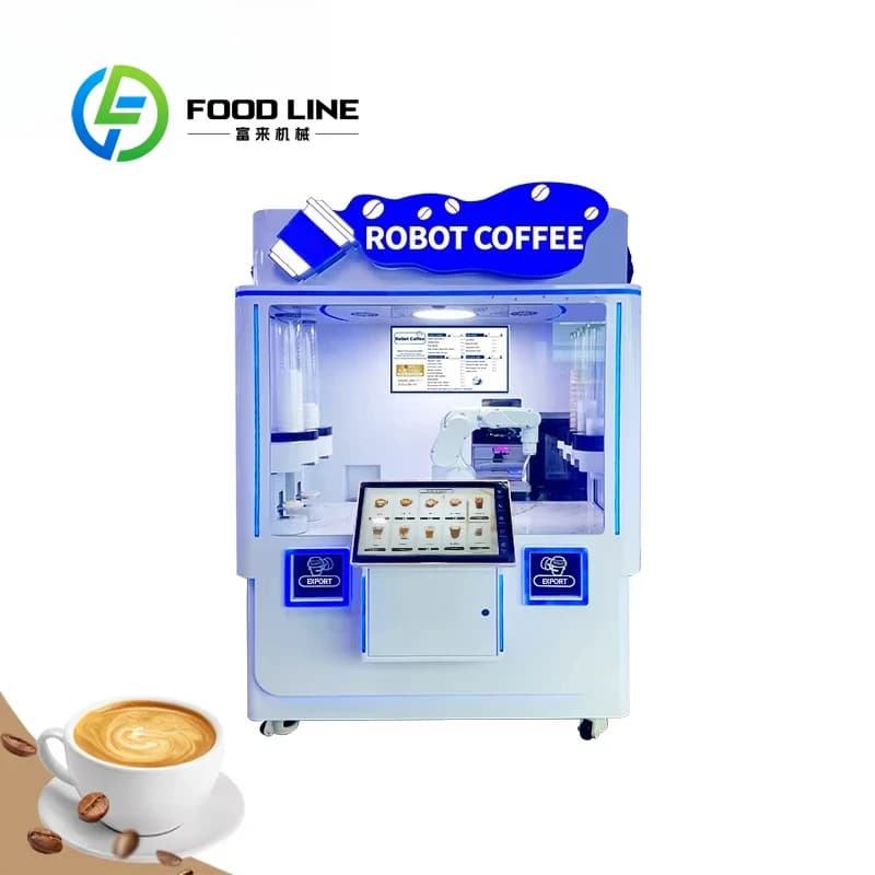Custom 6 Axis Automatic Robotic Coffee Machine with Touch Screen, Modern Robotic Chiosco, Automatic Distributor