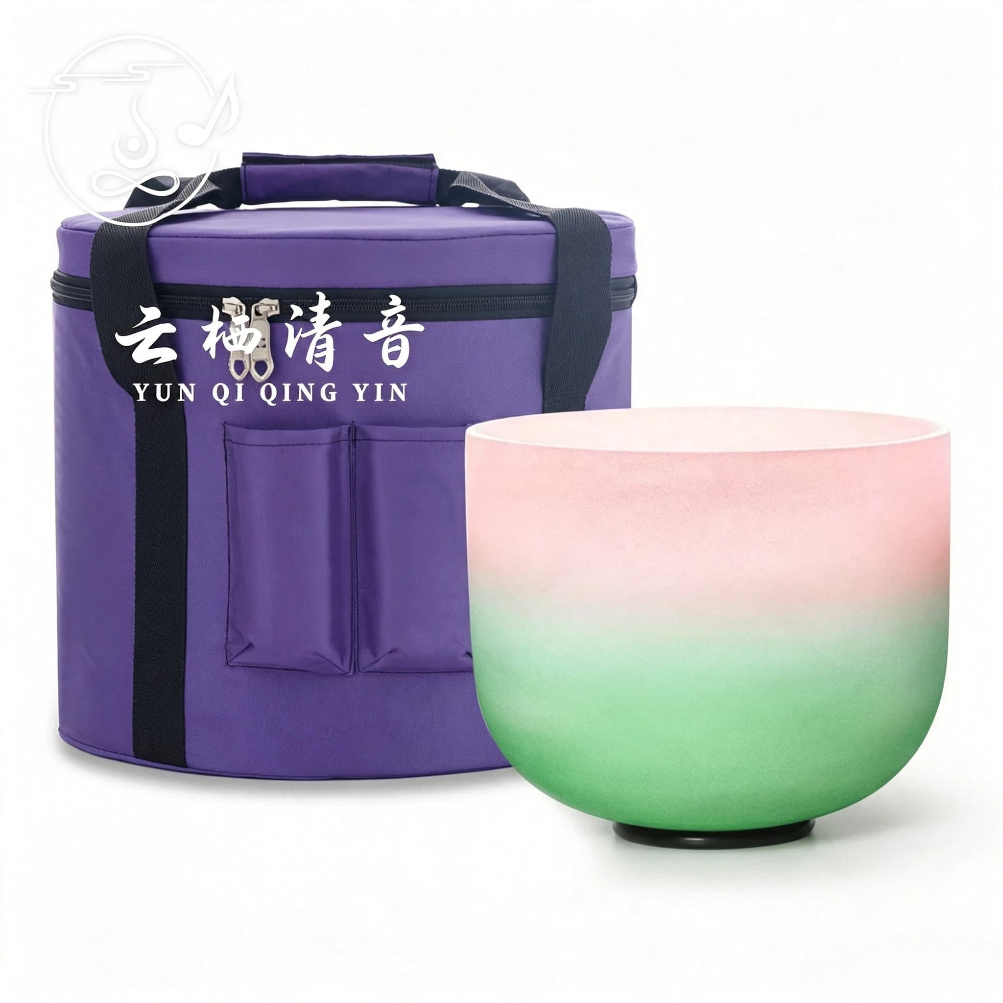 YUN QI QING YIN Rainbow Frosted Crystal Singing Bowl 8 Inch Full A-G Musical Notes 432Hz 440Hz Sound Healing Bowl For Chakra Balancing Yoga Meditation Relaxation Mindfulness Home Sound Therapy