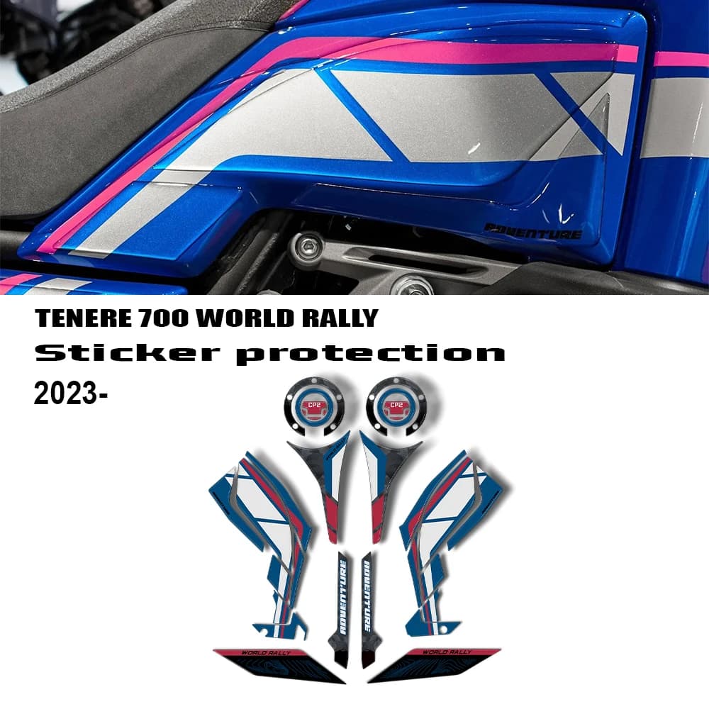 Per Tenere 700 World Rally TENERE700 Rilievo del serbatoio del carburante Adesivo Tappo del gas olio 3D Decal Cover Protector Impermeabile 2023 2024