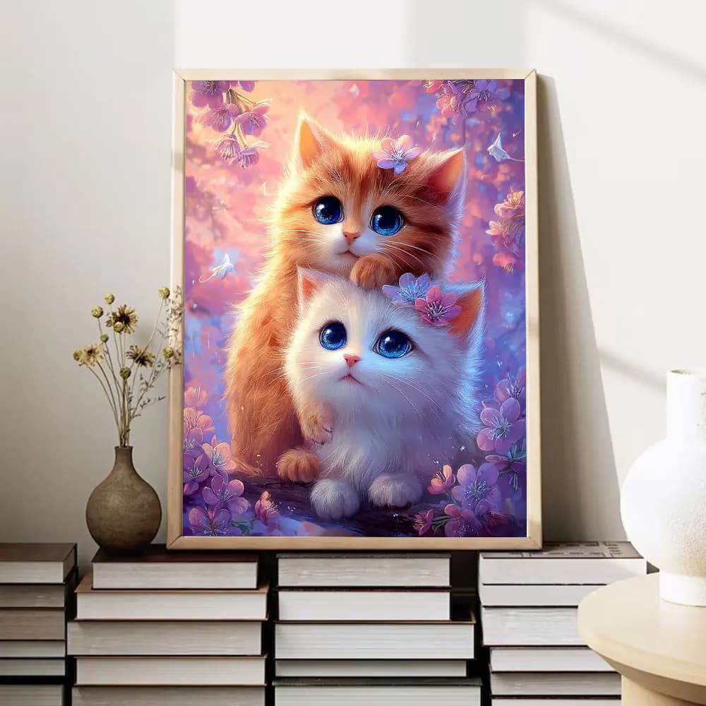 Nuovi Arrivi 2026: Kit Pittura Diamante 5D Fai da Te, Gatti e Fiori, Mosaico di Diamanti, Quadri Decorativi con Animali