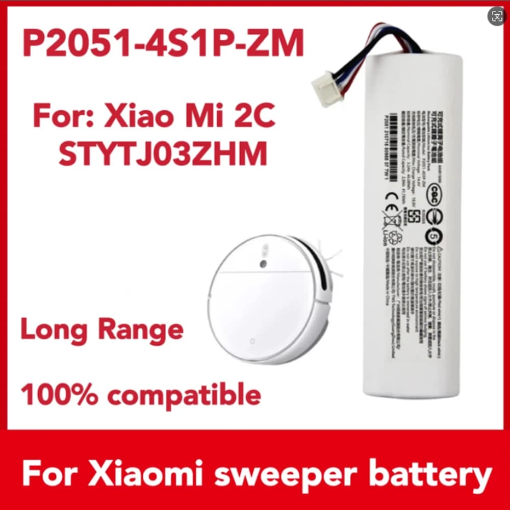 P2051-4S1P-ZM 14.4V 5200mAh Replacement Li-ion Battery For Xiaomi Mi Robot Vacuum Mop 2C XMSTJQR2C STYTJ03ZHM Battery