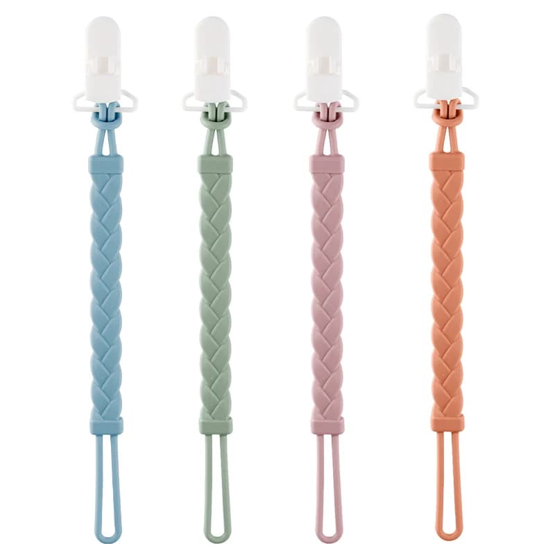 Baby Braided Pacifier Anti-loss Chain Food-grade Teether Integrated Anti-loss Rope Anti-lost High Temperature Resistant Pacifie